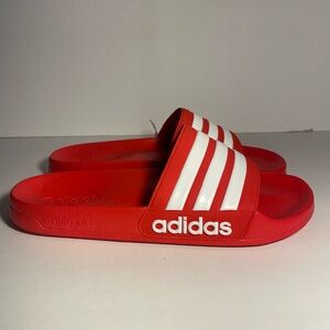 Adidas Adilette Comfort Slides Cloudfoam Red With White Stripes Men Size 12